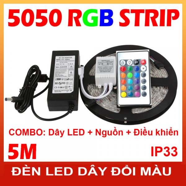 Bộ đèn led dây đổi màu 5050 IP33